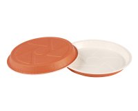 boîte de 70 moules tourtières en carton pour cuisson et vente ø 180 x h 35 mm orange intérieur blanc