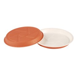 boîte de 70 moules tourtières en carton pour cuisson et vente ø 180 x h 35 mm orange intérieur blanc