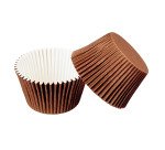 boîte de 200 moules à muffin individuel en carton pour cuisson et vente ø 75 h 40 mm marron intérieur blanc