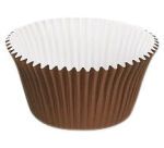 boîte de 200 moules à muffin individuel en carton pour cuisson et vente ø 75 h 40 mm marron intérieur blanc