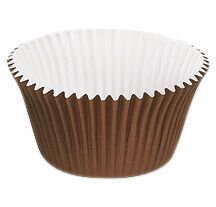 boîte de 200 moules à muffin individuel en carton pour cuisson et vente ø 75 h 40 mm marron intérieur blanc
