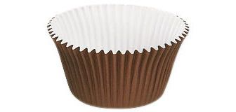 boîte de 200 moules à muffin individuel en carton pour cuisson et vente ø 75 h 40 mm marron intérieur blanc