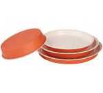 boîte de 75 moules tourtières en carton pour cuisson et vente ø 100 x h 21 mm orange intérieur blanc