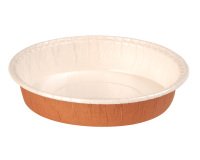 boîte de 75 moules tourtières en carton pour cuisson et vente ø 100 x h 21 mm orange intérieur blanc