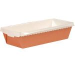 boîte de 40 moules à cake évasés en carton pour cuisson et vente 263x110x70 mm 150 cl orange intérieur blanc