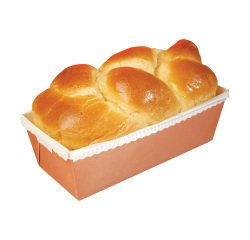 boîte de 30 moules à cake évasés en carton pour cuisson et vente 200x78x45 mm 50 cl orange intérieur blanc