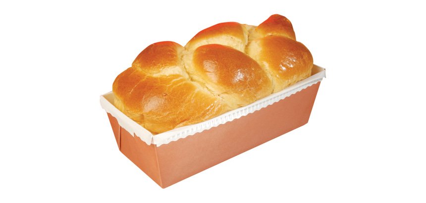 boîte de 30 moules à cake évasés en carton pour cuisson et vente 200x78x45 mm 50 cl orange intérieur blanc