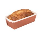 boîte de 40 moules à cake évasés en carton pour cuisson et vente 230x98x70 mm 100 cl orange intérieur blanc