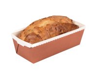 boîte de 40 moules à cake évasés en carton pour cuisson et vente 230x98x70 mm 100 cl orange intérieur blanc