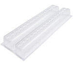 10 gouttières doubles à bûches thermoformées bille 57x9x6.5 cm