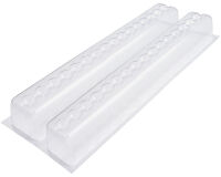 10 gouttières doubles à bûches thermoformées bille 57x9x6.5 cm