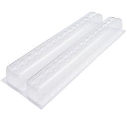 10 gouttières doubles à bûches thermoformées bille 57x9x6.5 cm