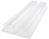 10 gouttières doubles à bûches thermoformées délice rainurée 57x8x6.5 cm