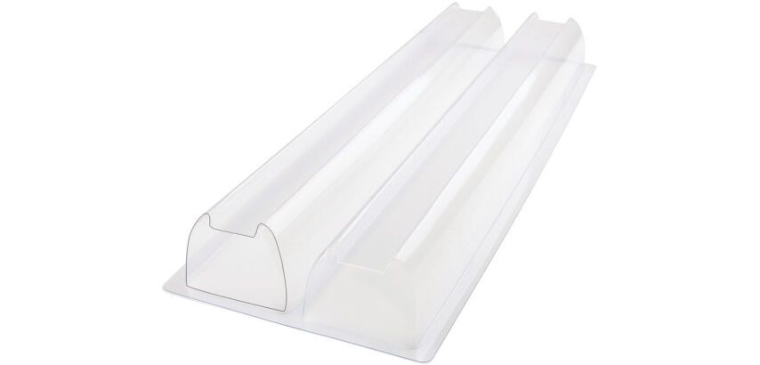 10 gouttières doubles à bûches thermoformées délice rainurée 57x8x6.5 cm