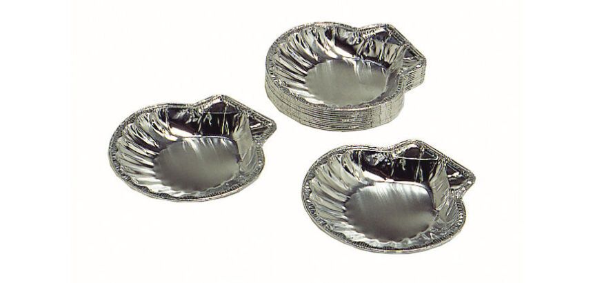 carton de 1000 (10 paquets de 100) coquilles saint jacques en aluminium CO10P 125x120x20 mm 13,5 cl