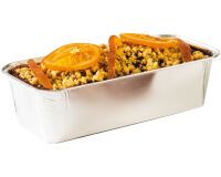 carton de 300 (3 paquets de 100) moules à cake en aluminium pliés rigides MO3000 290x143x100 mm 280 cl