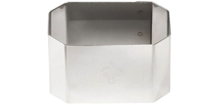lot de 4 nonnettes inox rectangulaires vichy 7.5x4.5x4.5 cm