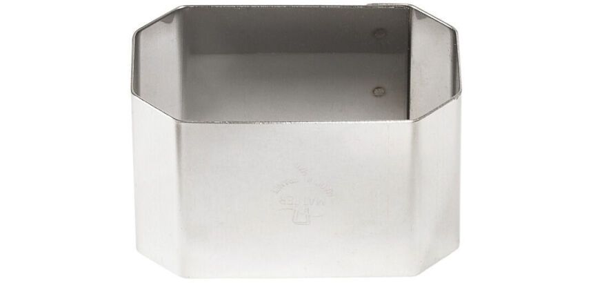 lot de 4 nonnettes inox rectangulaires vichy 7.5x4.5x4.5 cm