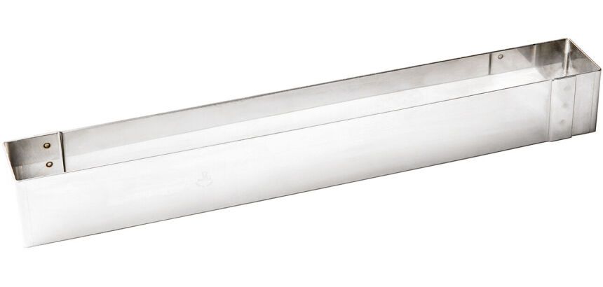 cadre à bûche inox carré 57x7x7 cm