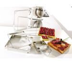 Mozaïk lot de 4 carrés inox 7.5x7.5x2 cm