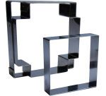 Mozaïk lot de 4 carrés inox 7.5x7.5x2 cm