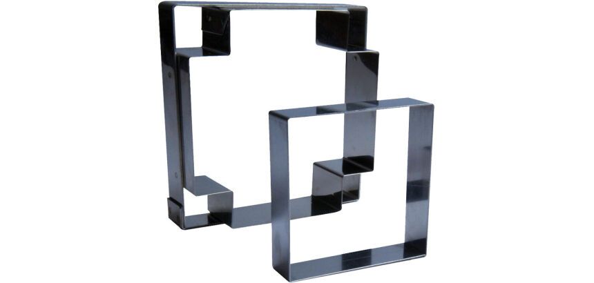 Mozaïk lot de 4 carrés inox 9x9x2 cm