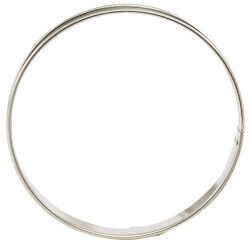 lot 6 cercles à tartes inox 2 bords roulés 6 cm hauteur 1.6 cm