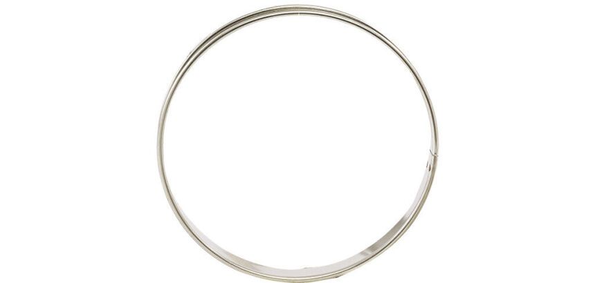 lot 6 cercles à tartes inox 2 bords roulés 6 cm hauteur 1.6 cm