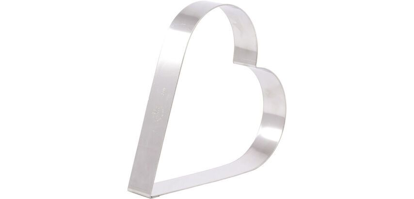 cercle à entremets coeur pour deux inox hauteur 3.5 cm 10 cm
