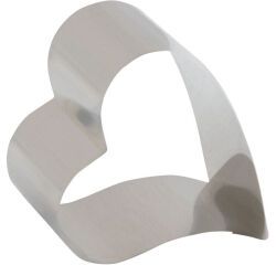 lot de 4 nonnettes inox coeurs décentrés 7x6x4.5 cm