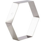 cercle à entremets hexagone inox hauteur 4.5 cm 18 cm