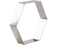 cercle à entremets hexagone inox hauteur 4.5 cm 18 cm
