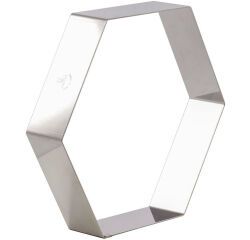 cercle à entremets hexagone inox hauteur 4.5 cm 18 cm