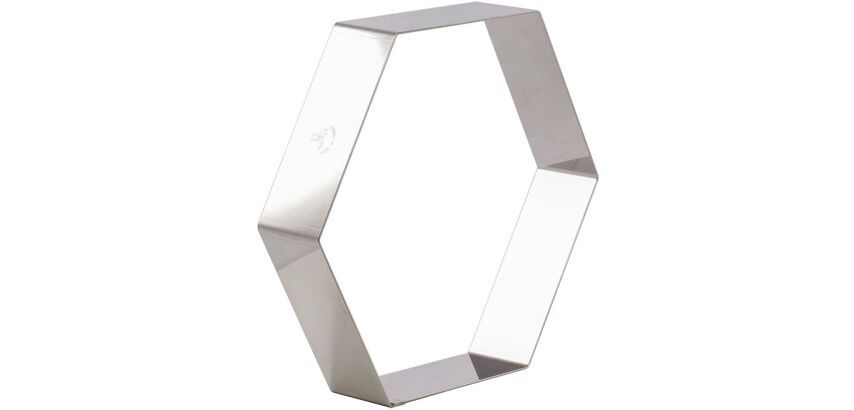 cercle à entremets hexagone inox hauteur 4.5 cm 18 cm
