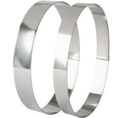 cercle à entremets ovales inox hauteur 3.5 cm 23 cm