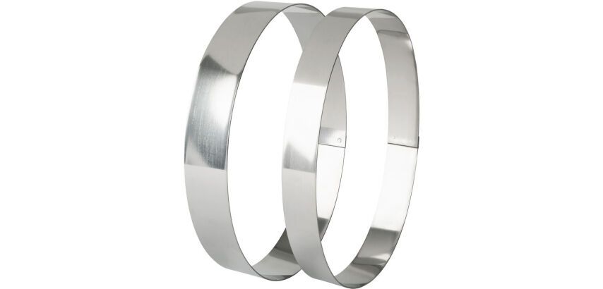 cercle à entremets ovales inox hauteur 3.5 cm 23 cm