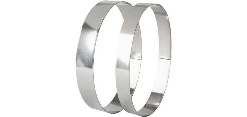 cercle à entremets ovales inox hauteur 3.5 cm 19 cm
