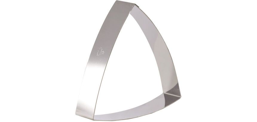 cercle à entremets triangle bombé inox hauteur 4 cm 19 cm