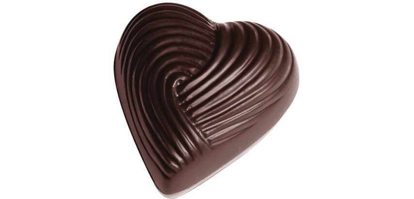 plaque 275x135 pour 21 bonbons coeur strié