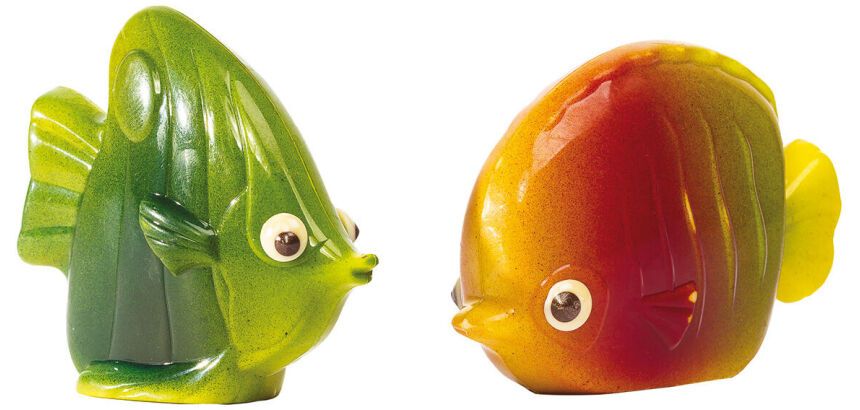 plaque 275x175 de 4 empreintes de 2 poissons exotiques