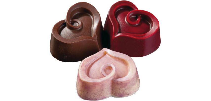 plaque 275x175 pour 30 bonbons coeurs 25 mm