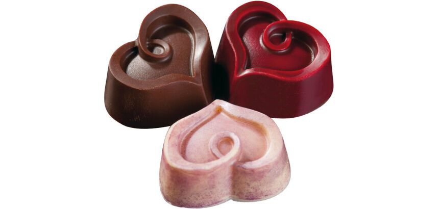 plaque 275x175 pour 30 bonbons coeurs 25 mm
