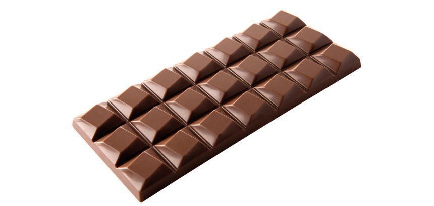 plaque 275x175 pour 3 tablettes 100 g de 21 carrés décalés
