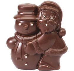 plaque 275x175 de 2 empreintes pour 1 père noël avec bonhomme de neige 120 mm