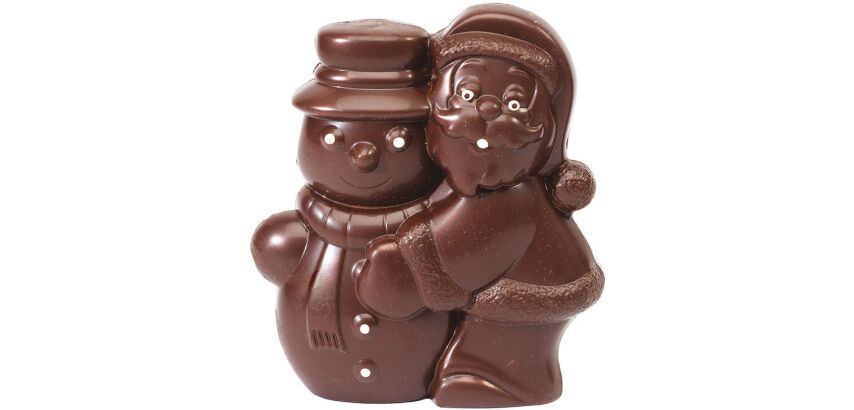 plaque 275x175 de 2 empreintes pour 1 père noël avec bonhomme de neige 120 mm