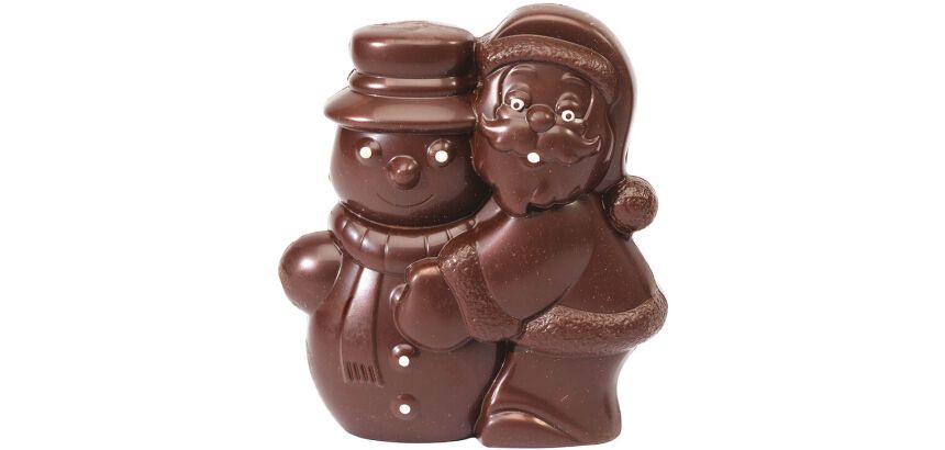 plaque 275x175 de 2 empreintes pour 1 père noël avec bonhomme de neige 120 mm