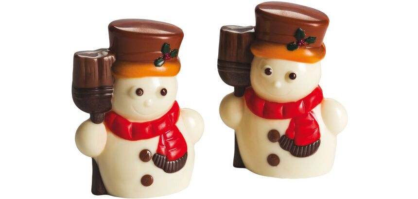 plaque 275x175 de 4 empreintes de 2 bonhommes de neige 85 mm
