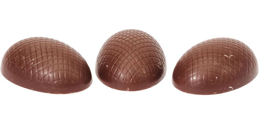 plaque 275x175 pour 45 bonbons demi oeufs striés 30 mm