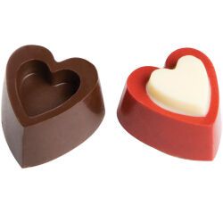 plaque 275x135 pour 24 bonbons coeurs reliefs 30 mm