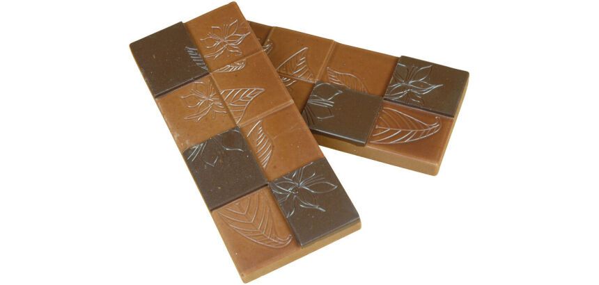 plaque 275x175 pour 6 mini-tablettes fleurs de cacao 50g